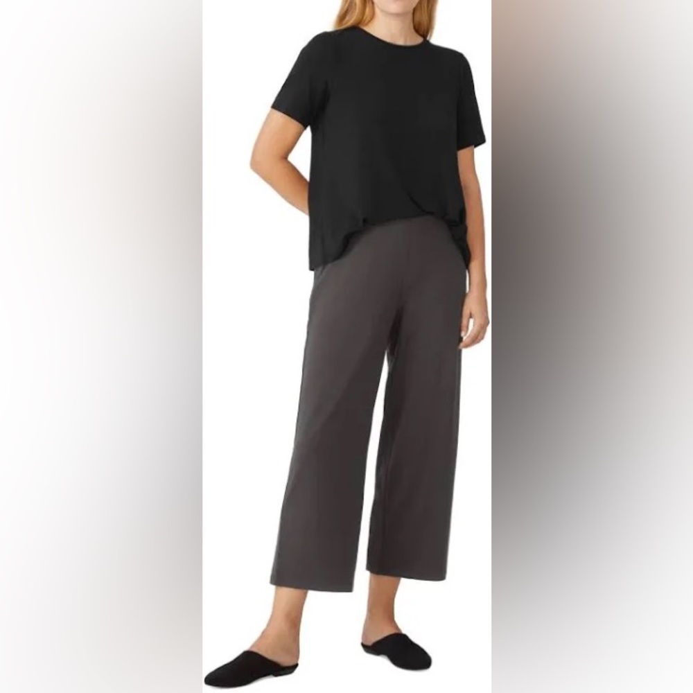 Eileen Fisher wide leg capris xxs slate gray NWT